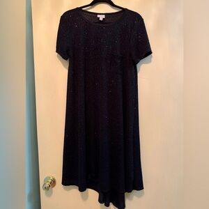 NWOT* LuLaRoe Elegant Carly dress black sequin pocket high low